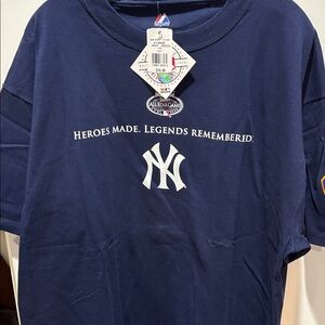 Mlb all star game 2008 Yankees stadium shirt with nypd & fdny patches on sleeves